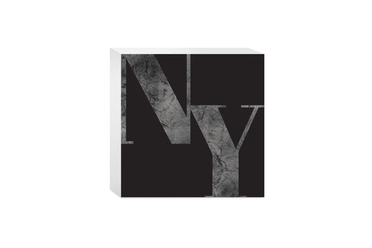 Minimalistic B&W New York Black Initials | Wood Block | Eaches | Min 4