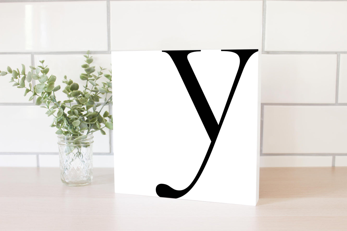 Minimal Monogram Y | Wood Block | Eaches | Min 2
