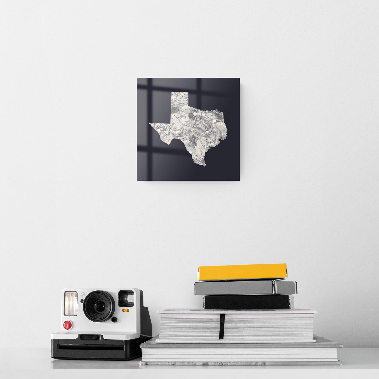 Modern Minimalist Texas Metal State Shape | Hi-Def Glass Art | Eaches | Min 2