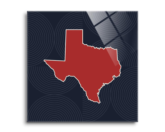 Modern Minimalist Texas Colors Shape | Hi-Def Glass Art | Eaches | Min 2