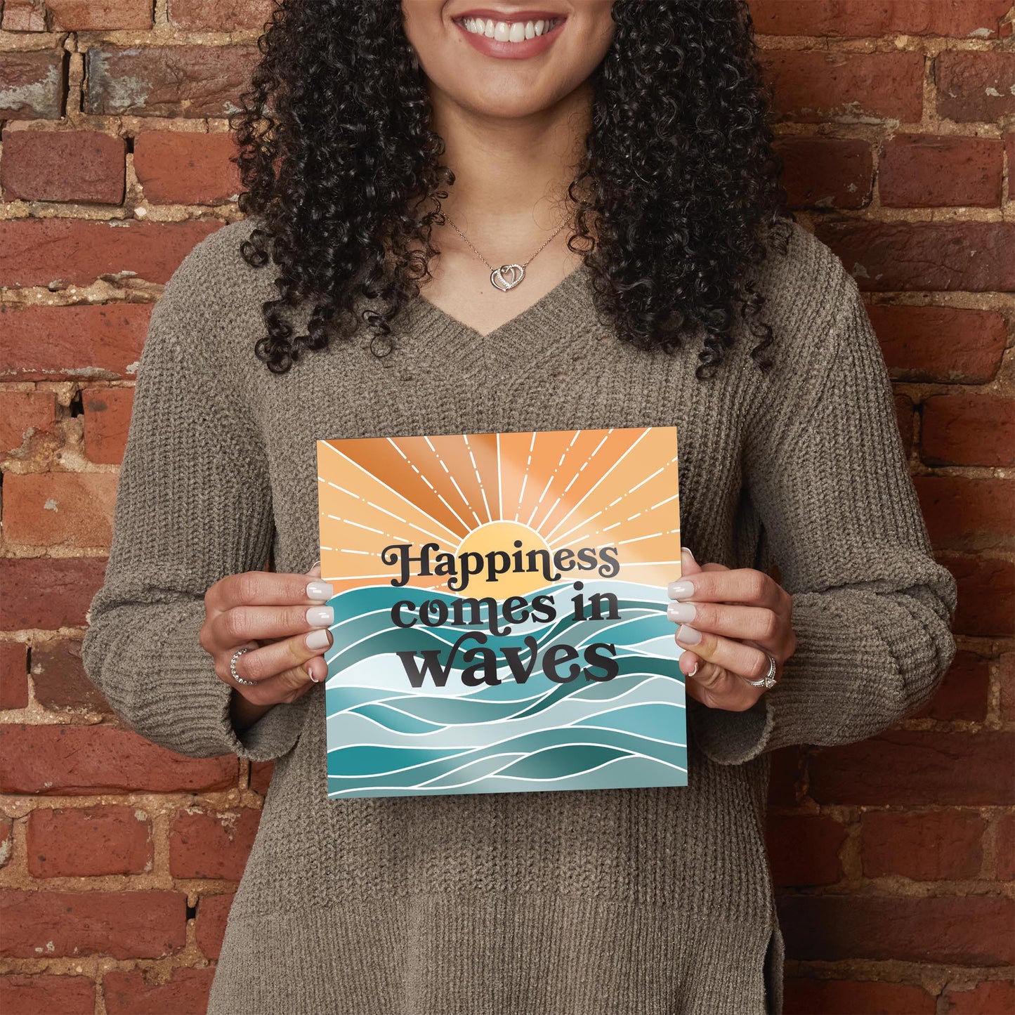 Happiness Comes In Waves | Hi-Def Glass Art | Eaches | Min 2