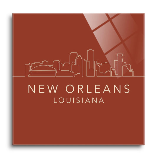 Louisiana Colorful New Orleans Skyline | Hi-Def Glass Art | Eaches | Min 1