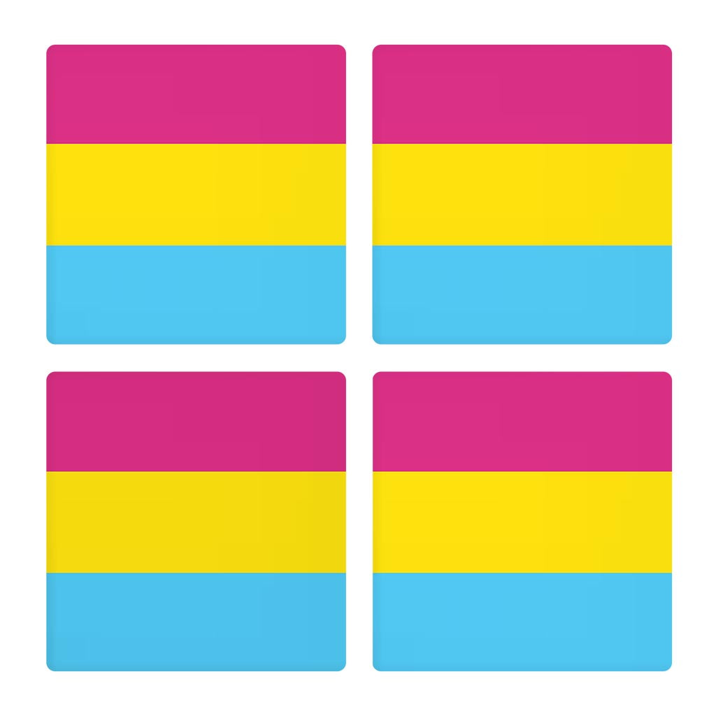 Pansexual Pride Flag Colors | Absorbent Coasters | Set of 4 | Min 2