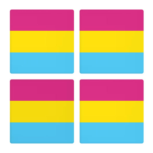 Pansexual Pride Flag Colors | Absorbent Coasters | Set of 4 | Min 2