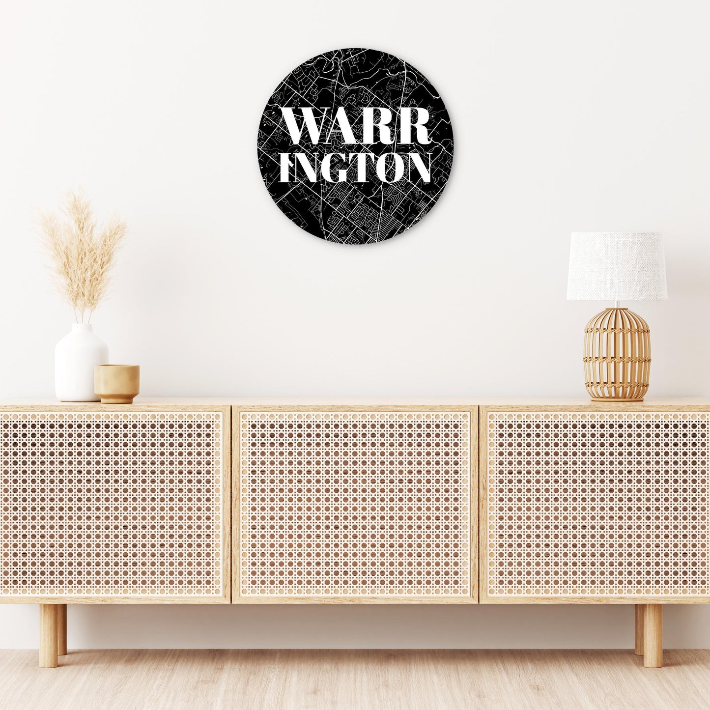 Minimalistic B&W Pennsylvania Warrington Map | Wood Sign | Eaches | Min 1