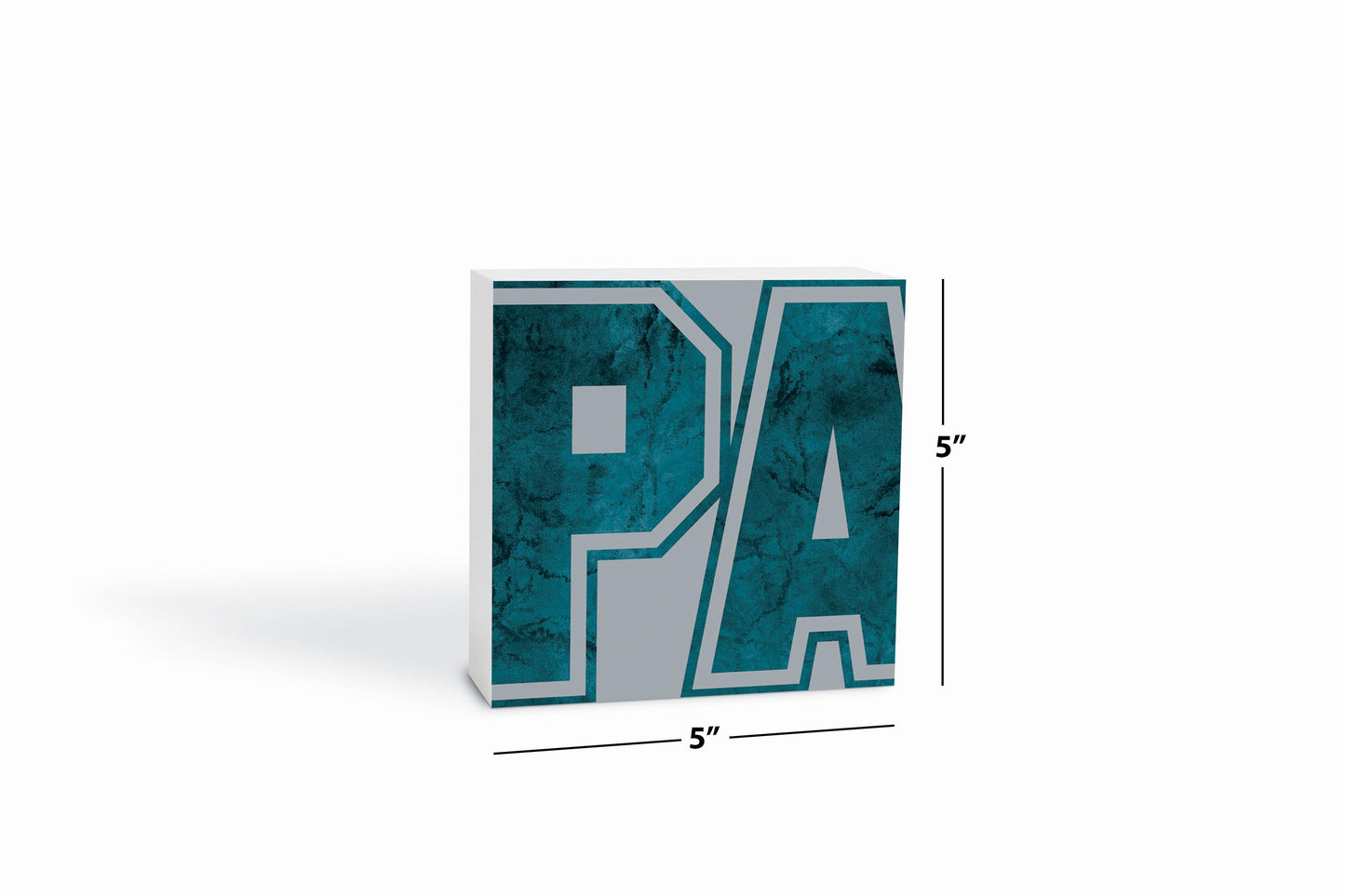 Modern Minimalist Pennsylvania Grey Initials | Wood Block | Eaches | Min 4