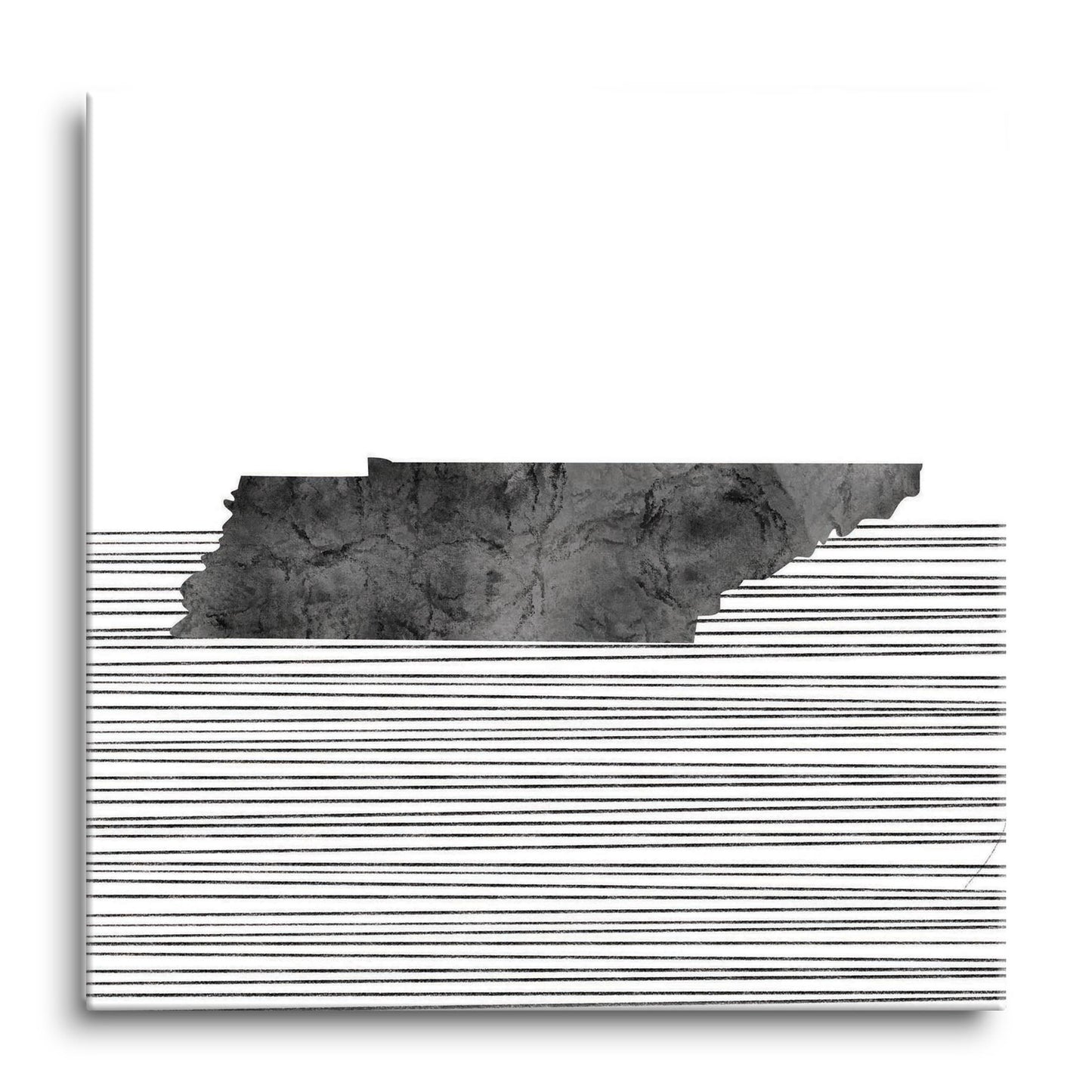 Minimalist B&W Tennessee State With Straight Lines | Hi-Def Glass Art | Eaches | Min 1