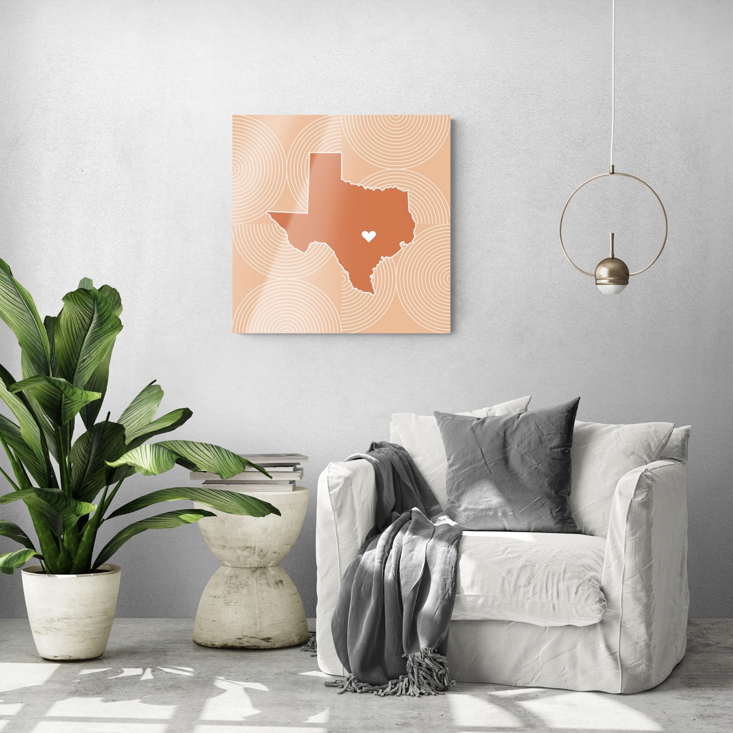 Modern Minimalist Texas Austin Heart | Hi-Def Glass Art | Eaches | Min 1