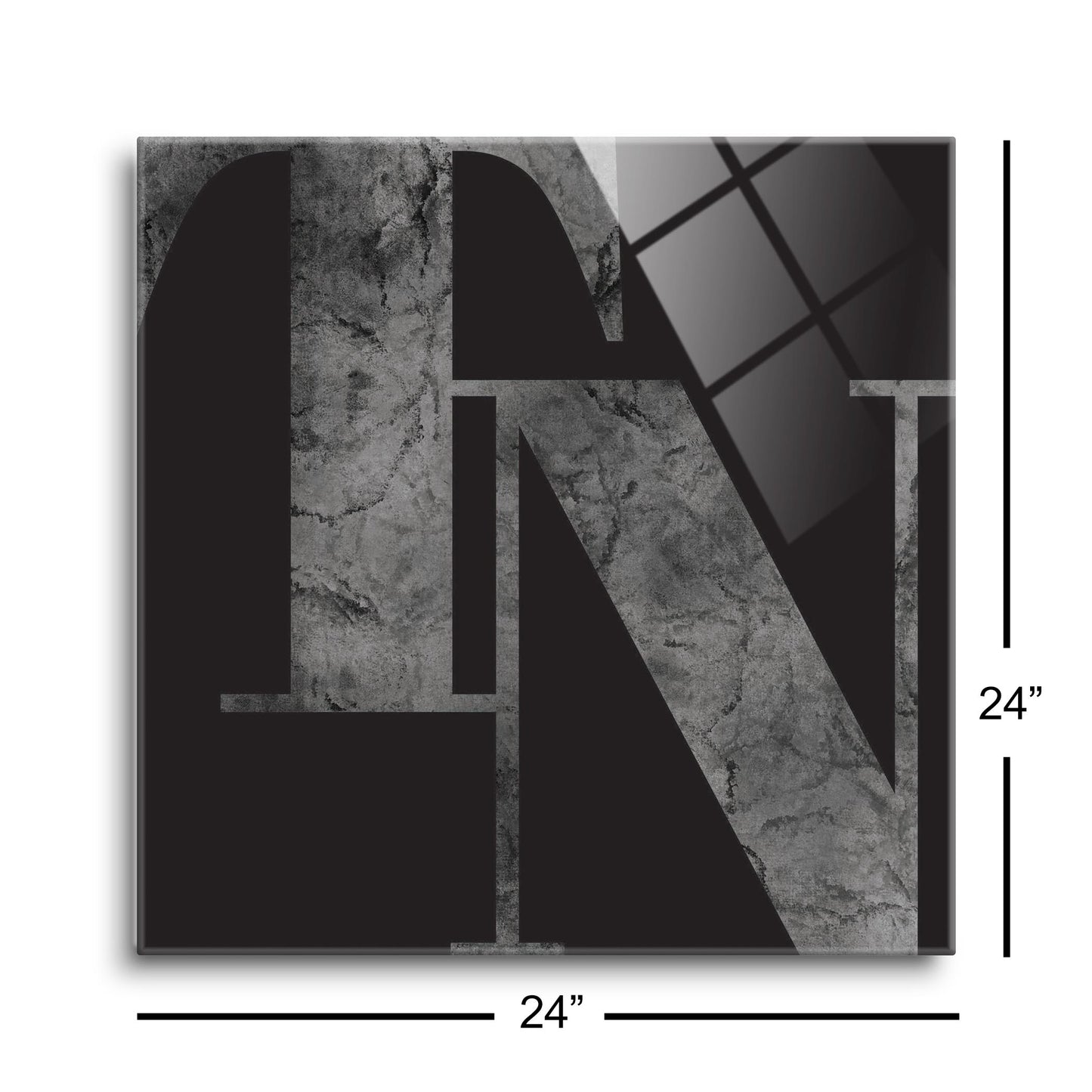 Minimalist B&W Tennessee Black Initials | Hi-Def Glass Art | Eaches | Min 1