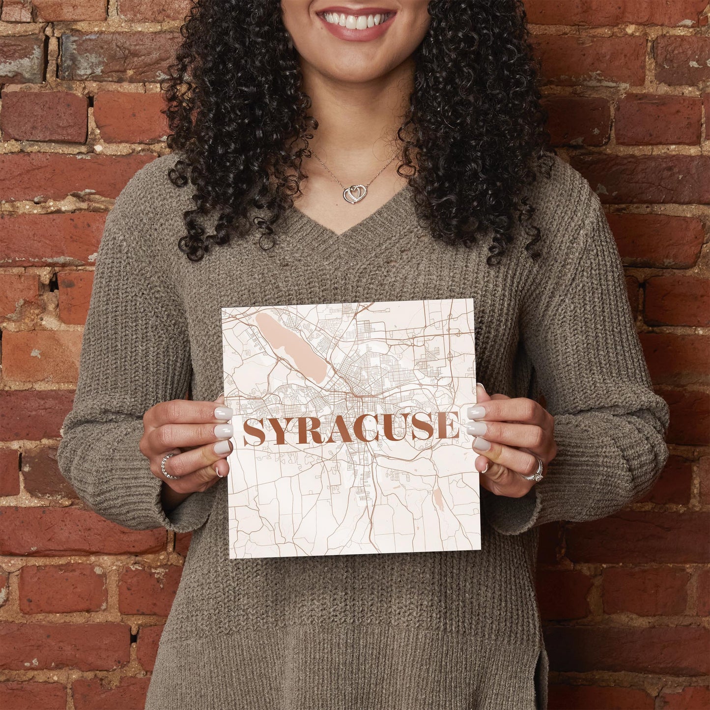 Modern Minimalist New York Syracuse Map | Hi-Def Glass Art | Eaches | Min 2