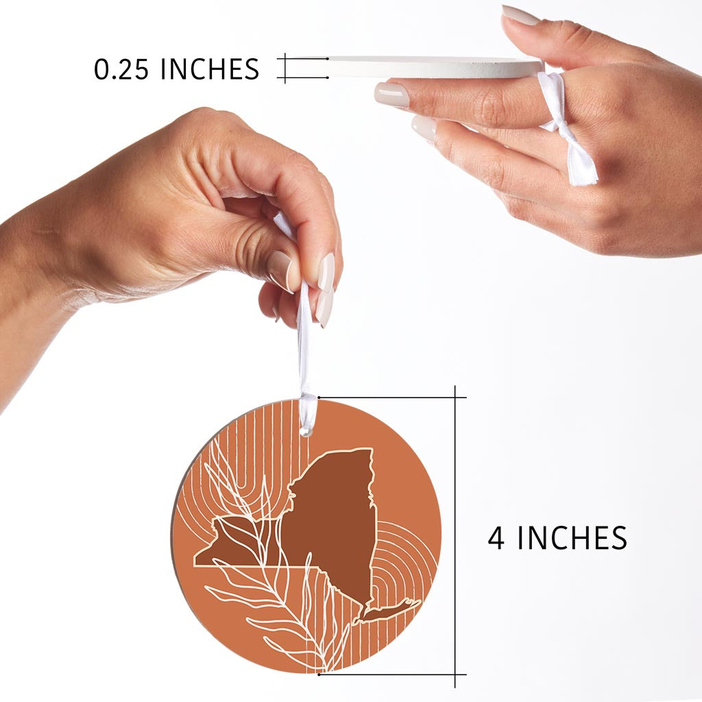 Modern Minimalist New York Shape And Leaf | Wood Ornament | Eaches | Min 6