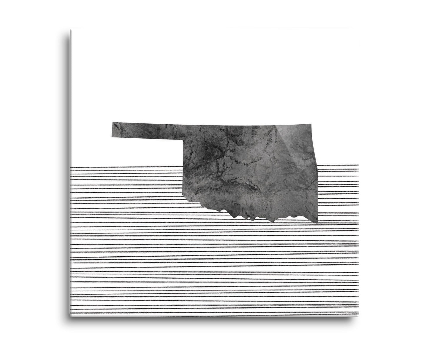 Modern Oklahoma State Shape With Straight Lines | Hi-Def Glass Art | Eaches | Min 2