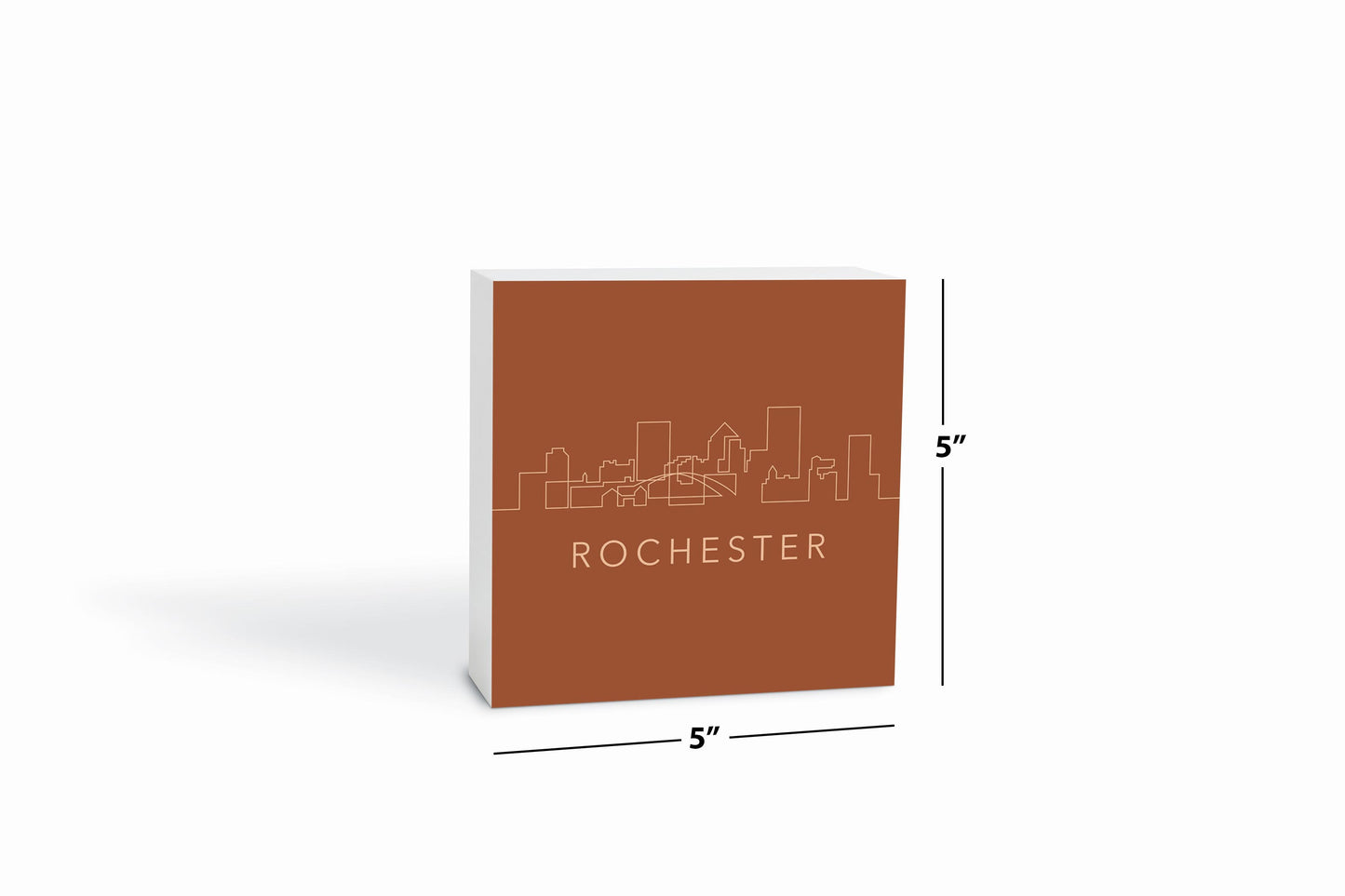 Modern Minimalist New York Rochester Skyline | Wood Block | Eaches | Min 4