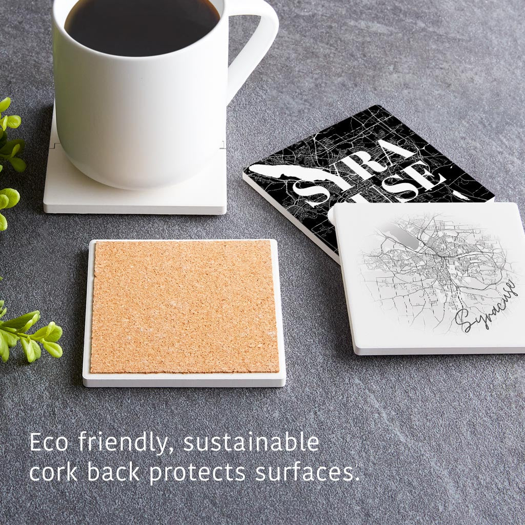 Minimalistic B&W New York Syracuse State| Absorbent Coasters | Set of 4 | Min 2