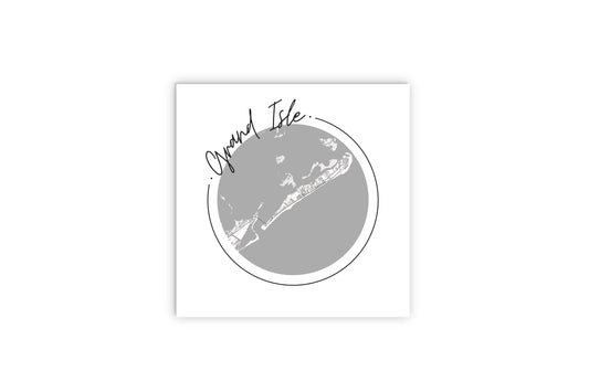 Minimalist B&W Louisiana Grand Isle Circle Map | Wood Sign | Eaches | Min 2