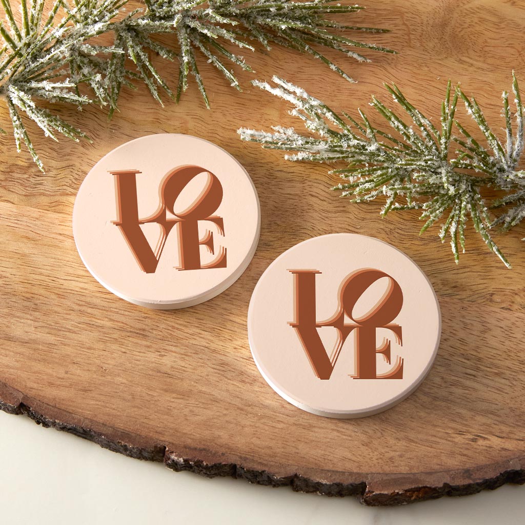Modern Minimalist Pennsylvania Love Light | Absorbent Car Coasters | Set of 2 | Min 4