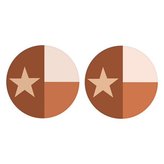 Modern Minimalist Texas State Flag | Absorbent Car Coasters | Set of 2 | Min 4
