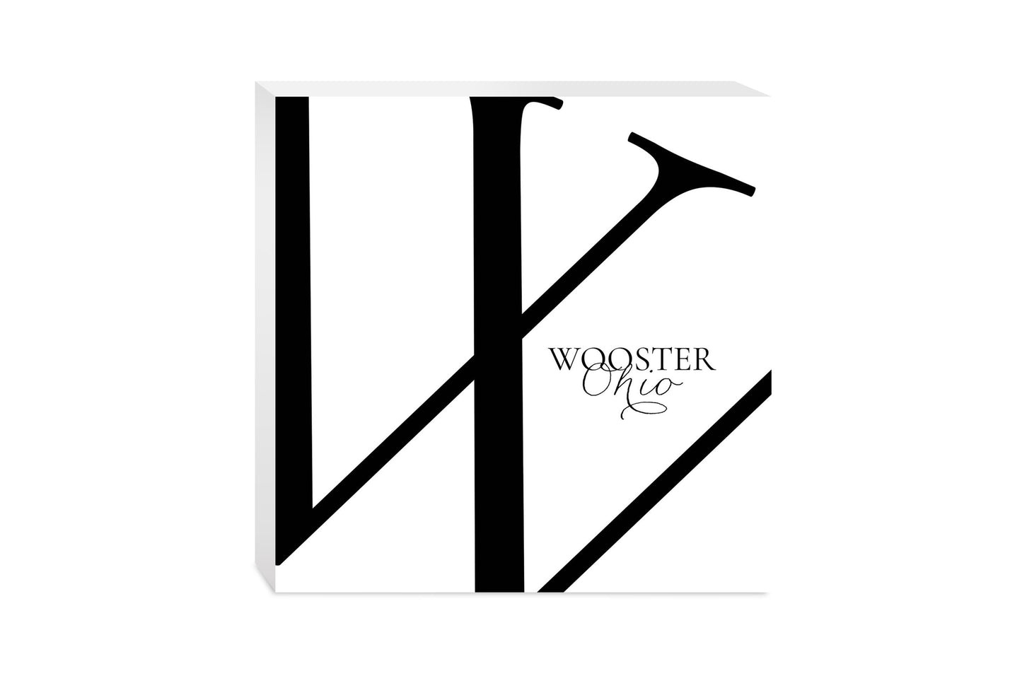 Wooster Oh Minimal Monogram | Wood Block | Eaches | Min 2