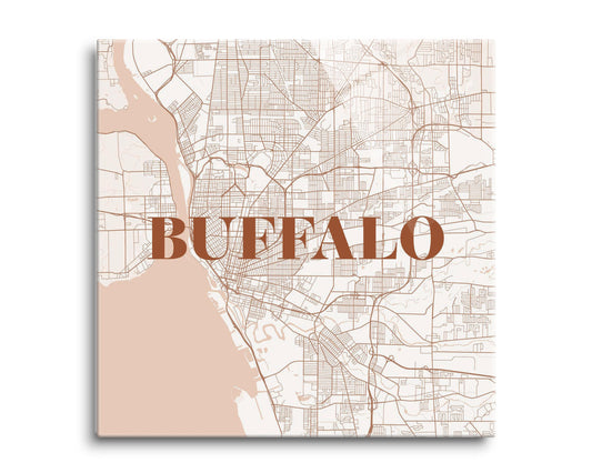 Modern Minimalist New York Buffalo Map | Hi-Def Glass Art | Eaches | Min 2