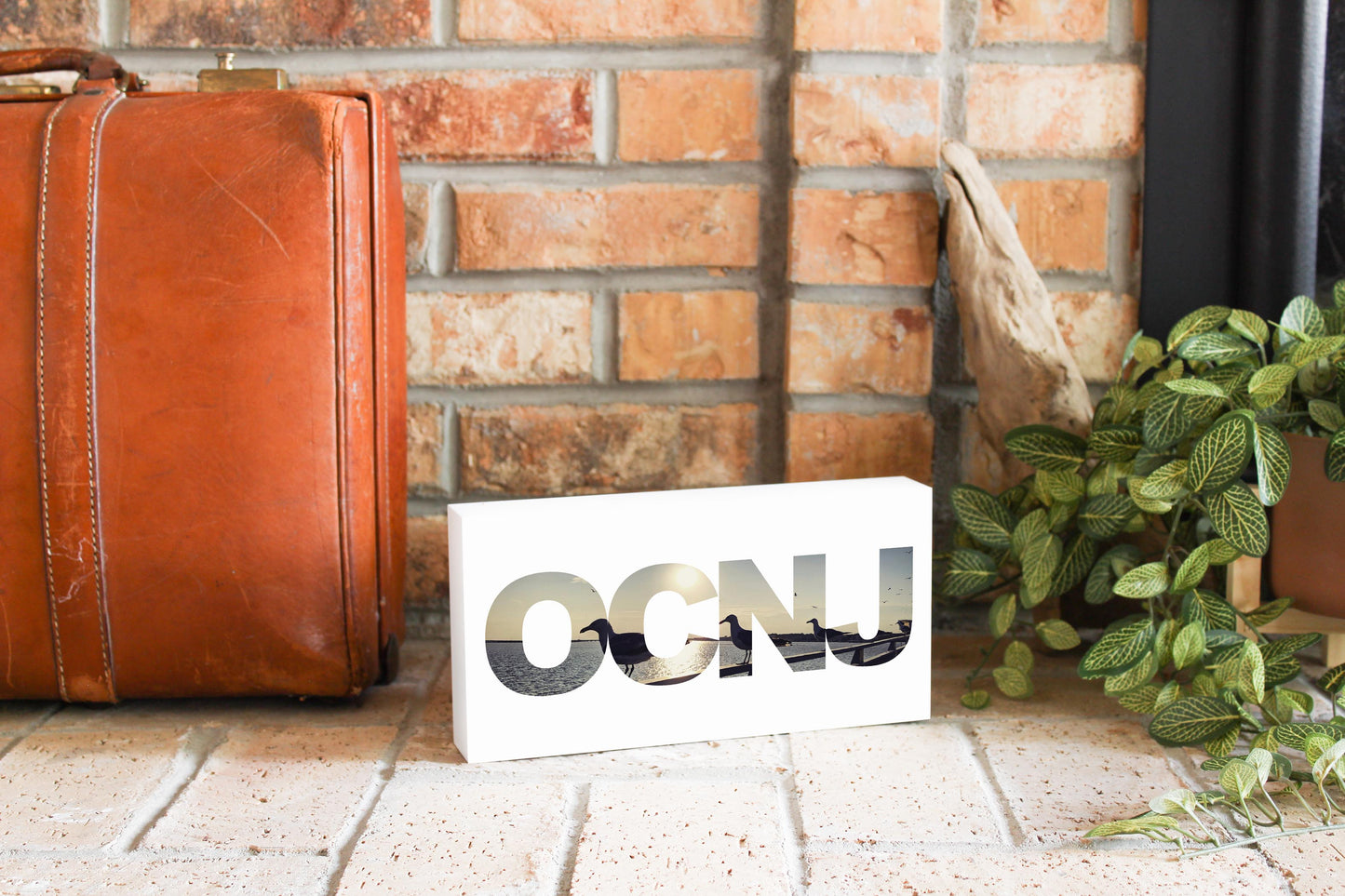 OCNJ Photo With Text | Wood Block | Eaches | Min 4