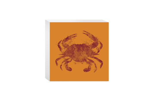 Louisiana Colorful Water Color Blue Crab | Wood Block | Eaches | Min 4