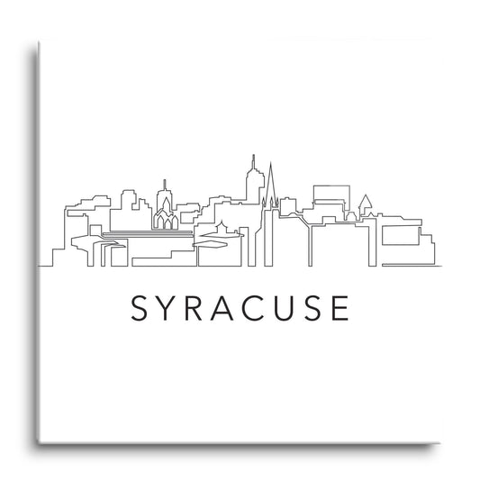Minimalistic B&W New York Syracuse Skyline | Hi-Def Glass Art | Eaches | Min 1