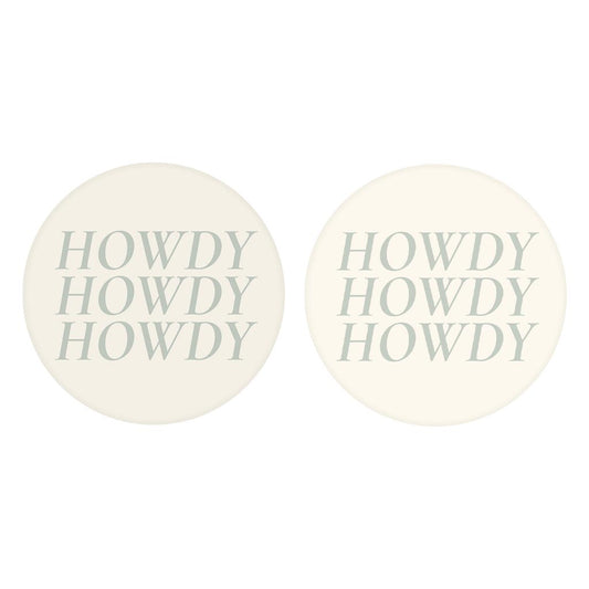 Modern Minimalist Oklahoma Howdy | Absorbent Car Coasters | Set of 2 | Min 4