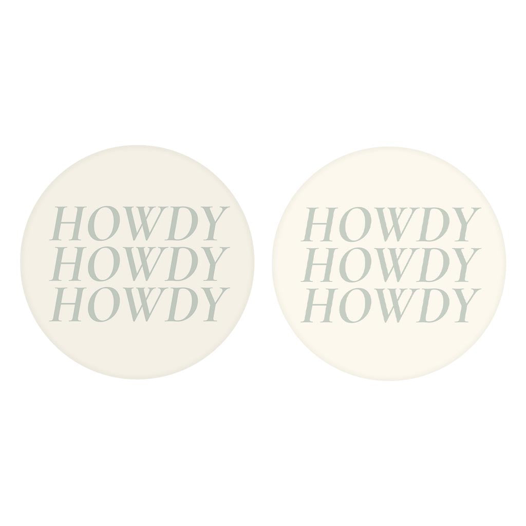Modern Minimalist Oklahoma Howdy | Absorbent Car Coasters | Set of 2 | Min 4