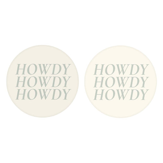 Modern Minimalist Oklahoma Howdy | Absorbent Car Coasters | Set of 2 | Min 4