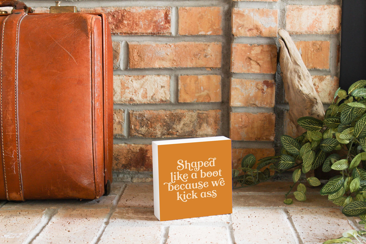 Modern Minimalist Louisiana Funny Boot Saying | Wood Block | Eaches | Min 4