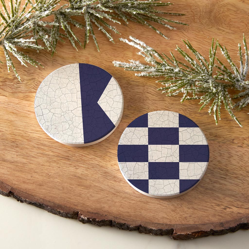 Nautical Flags | Absorbent Car Coasters | Set of 2 | Min 4