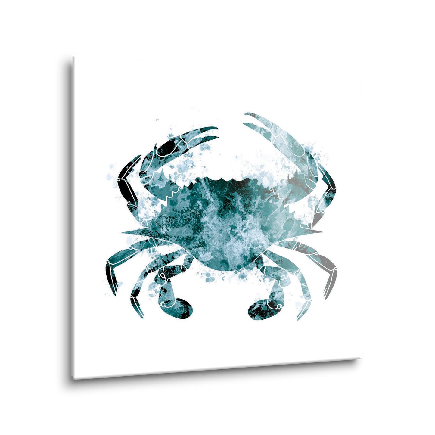 Blue White Water Color Blue Crab | Hi-Def Glass Art | Eaches | Min 1