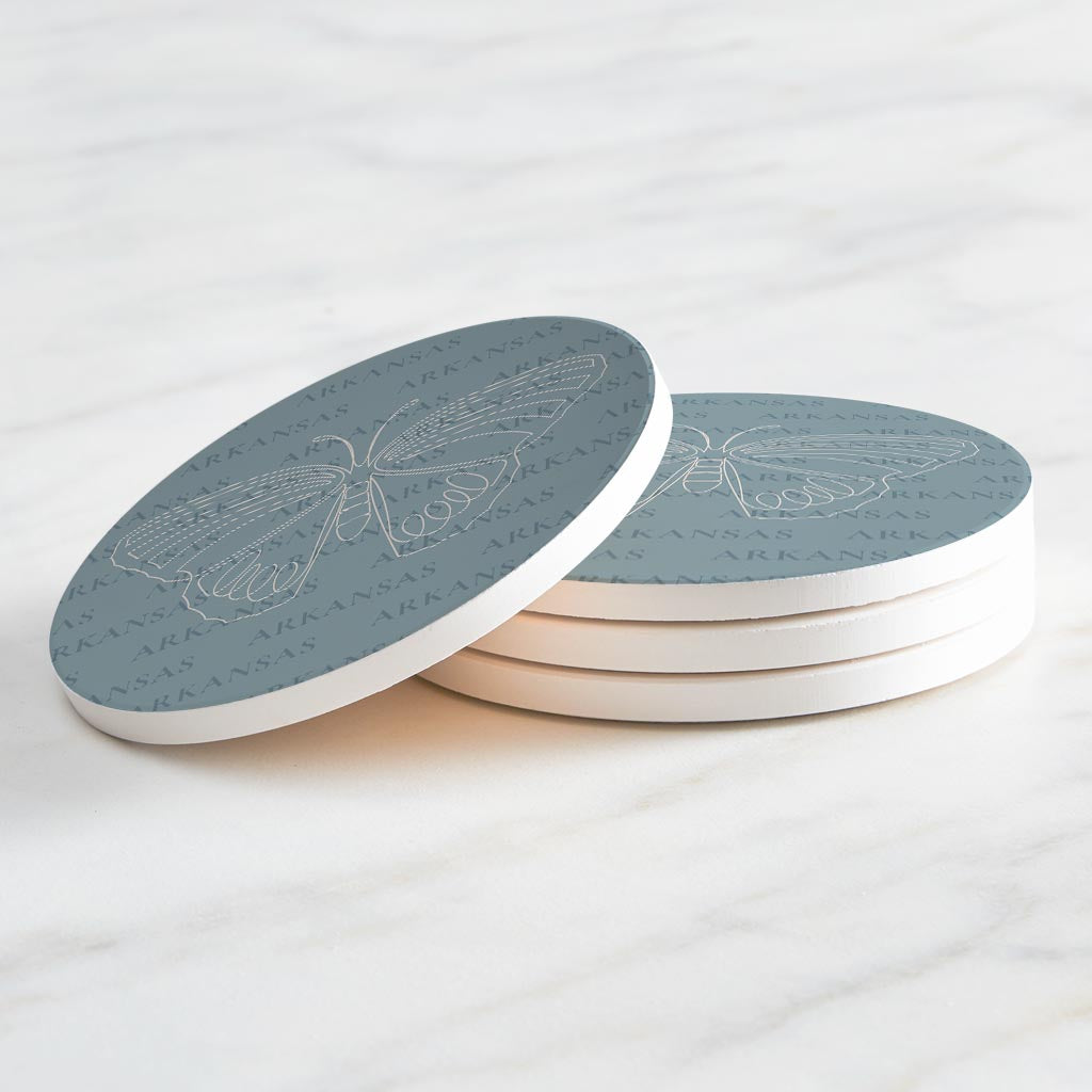 Modern Minimalist Arkansas Diana Fritillary Butterfly| Absorbent Coasters | Set of 4 | Min 2