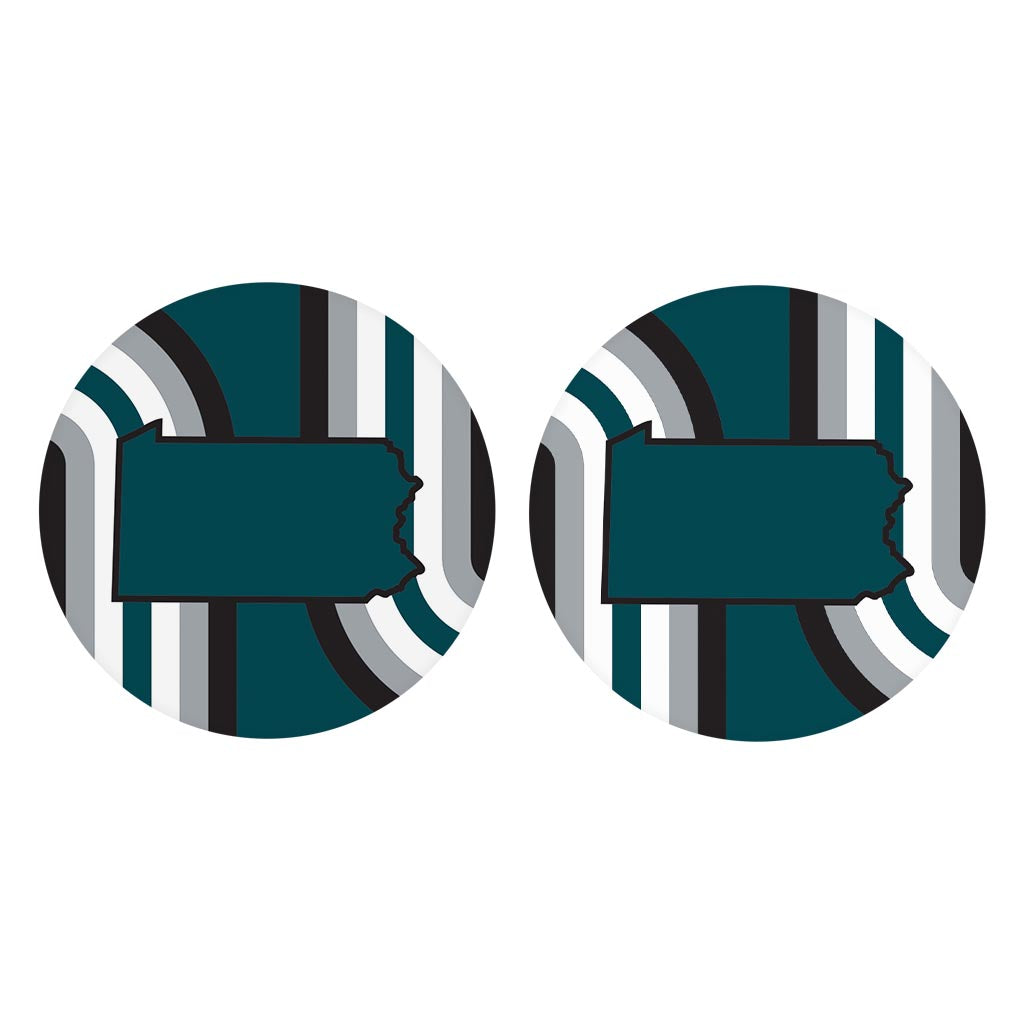 Modern Minimalist Pennsylvania Retro Shape | Absorbent Car Coasters | Set of 2 | Min 4