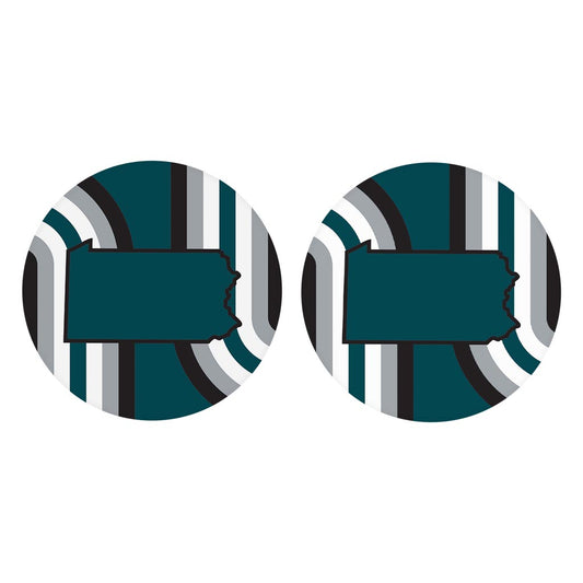 Modern Minimalist Pennsylvania Retro Shape | Absorbent Car Coasters | Set of 2 | Min 4