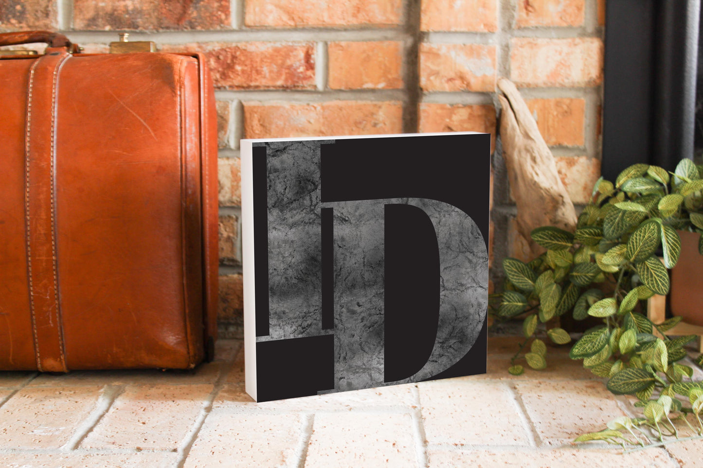 Minimalist B&W Idaho Black Initials | Wood Block | Eaches | Min 2