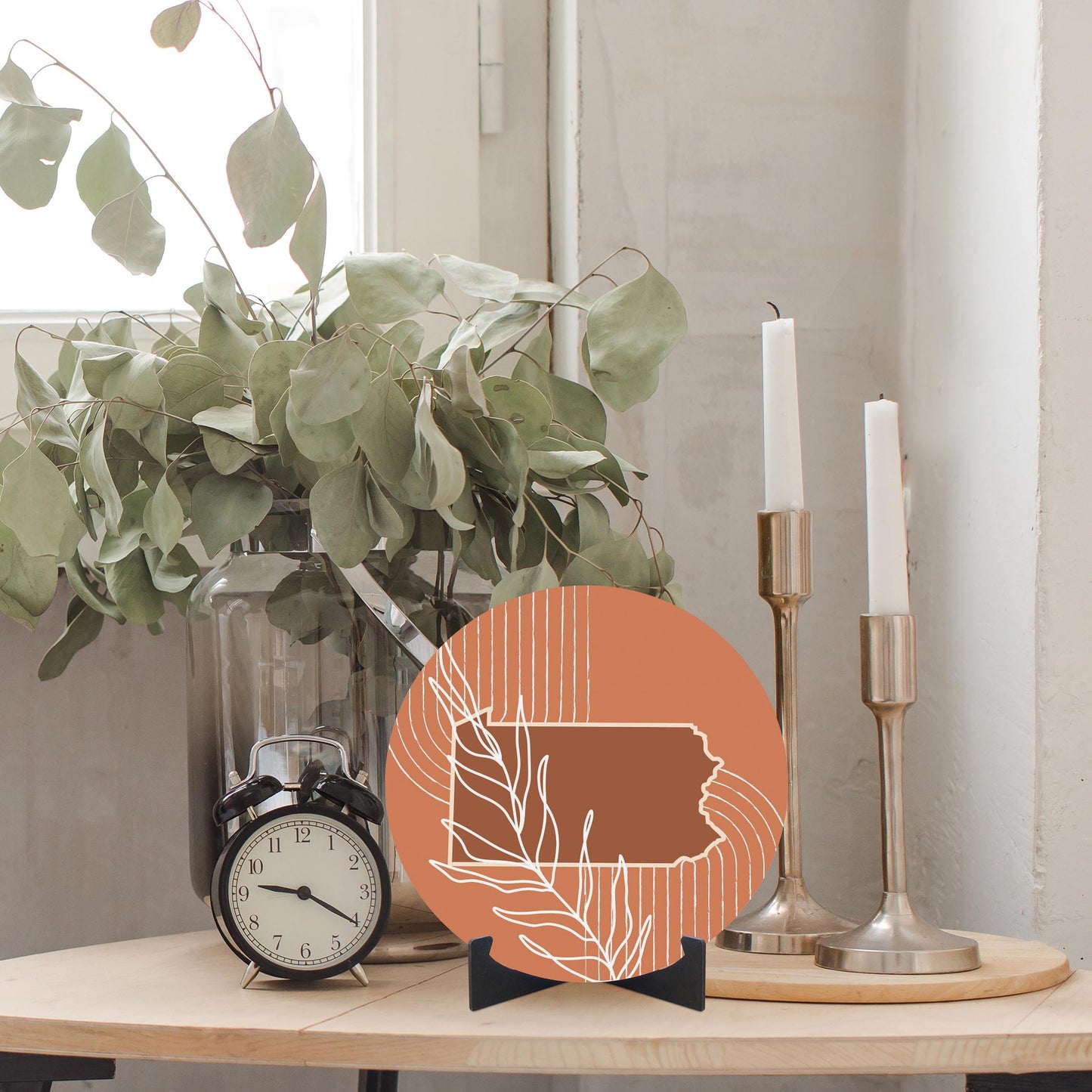 Modern Minimalist Pennsylvania State Leaf | Wood Sign | Eaches | Min 1