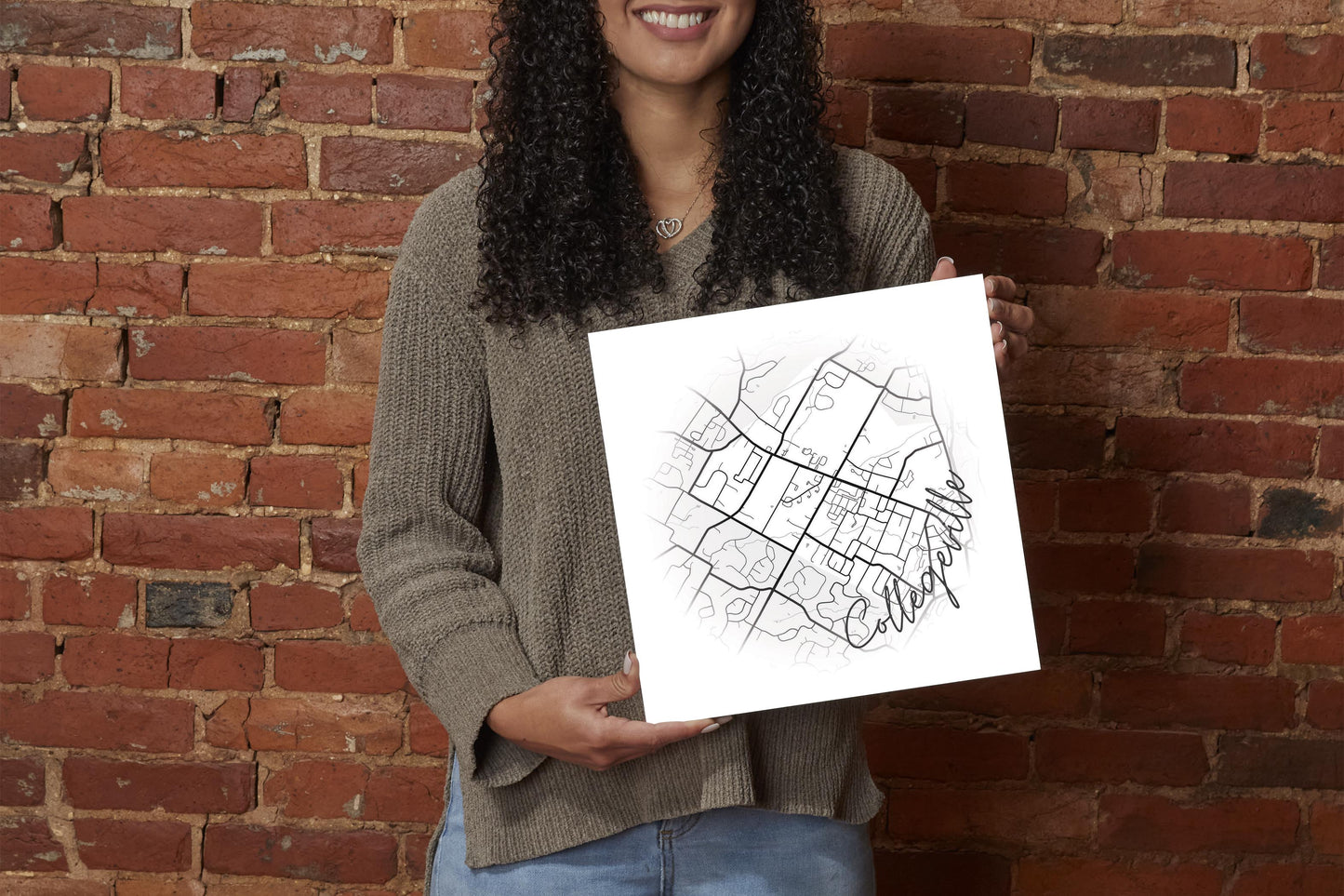 Minimalistic B&W Pennsylvania Collegeville Circle Map | Wood Sign | Eaches | Min 2