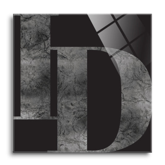 Minimalist B&W Idaho Black Initials | Hi-Def Glass Art | Eaches | Min 1