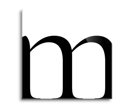 Minimal Monogram M | Hi-Def Glass Art | Eaches | Min 2