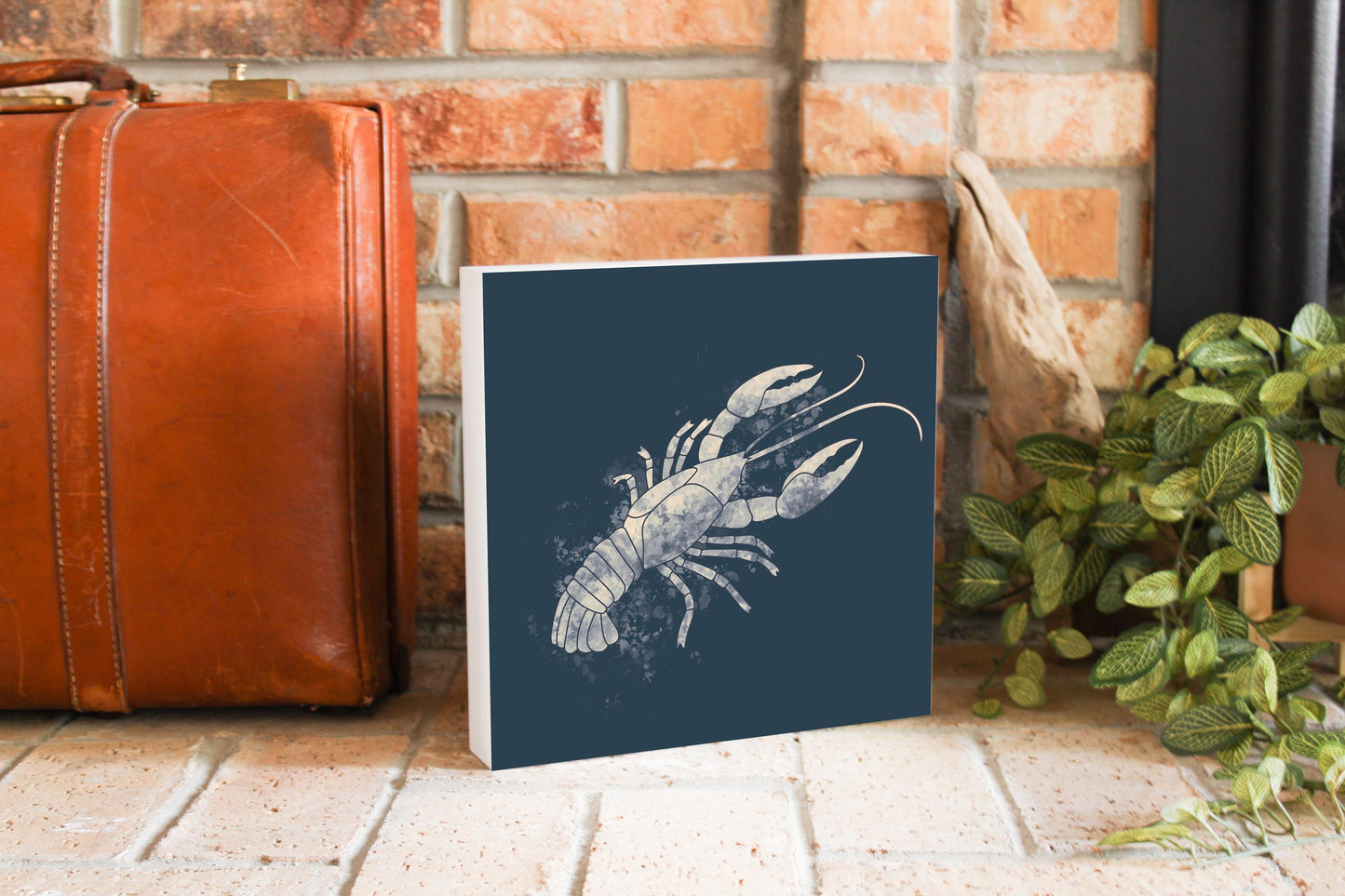 Louisiana Colorful Water Color Crawfish | Wood Block | Eaches | Min 2