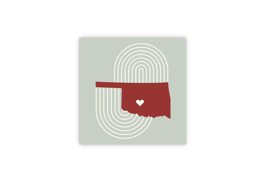 Modern Minimalist Oklahoma Chickasha Heart | Wood Sign | Eaches | Min 2