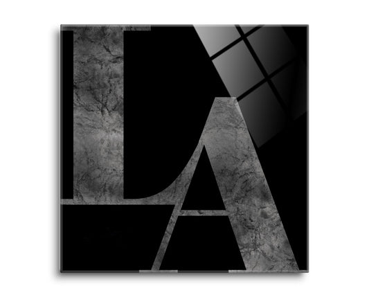 Modern Black Louisiana Initials | Hi-Def Glass Art | Eaches | Min 2