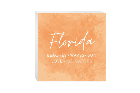 Florida Meaning Orange | Wood Block | Eaches | Min 2