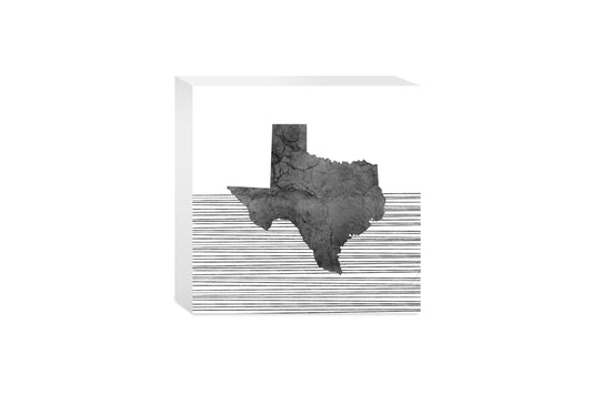 Modern Texas State Shape With Straight Lines | Wood Block | Eaches | Min 4