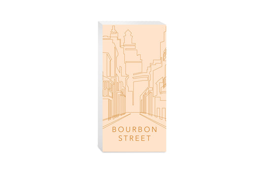 Modern Minimalist Louisiana Bourbon Street Line Drawing | Wood Block | Eaches | Min 4