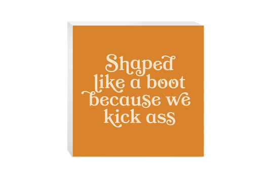 Modern Minimalist Louisiana Funny Boot Saying | Wood Block | Eaches | Min 2
