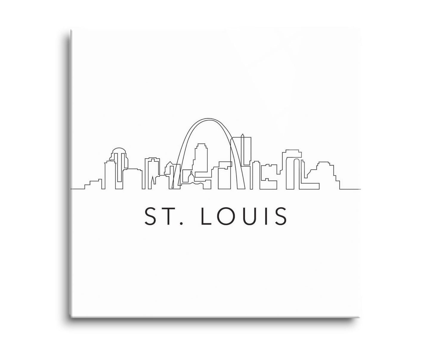 Minimalist B&W Missouri St Louis Skyline | Hi-Def Glass Art | Eaches | Min 2