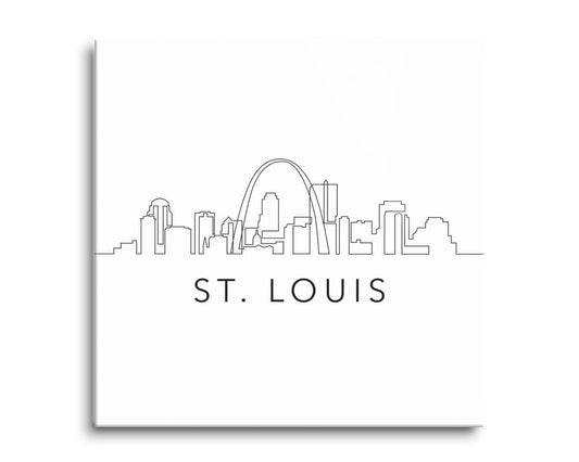 Minimalist B&W Missouri St Louis Skyline | Hi-Def Glass Art | Eaches | Min 2