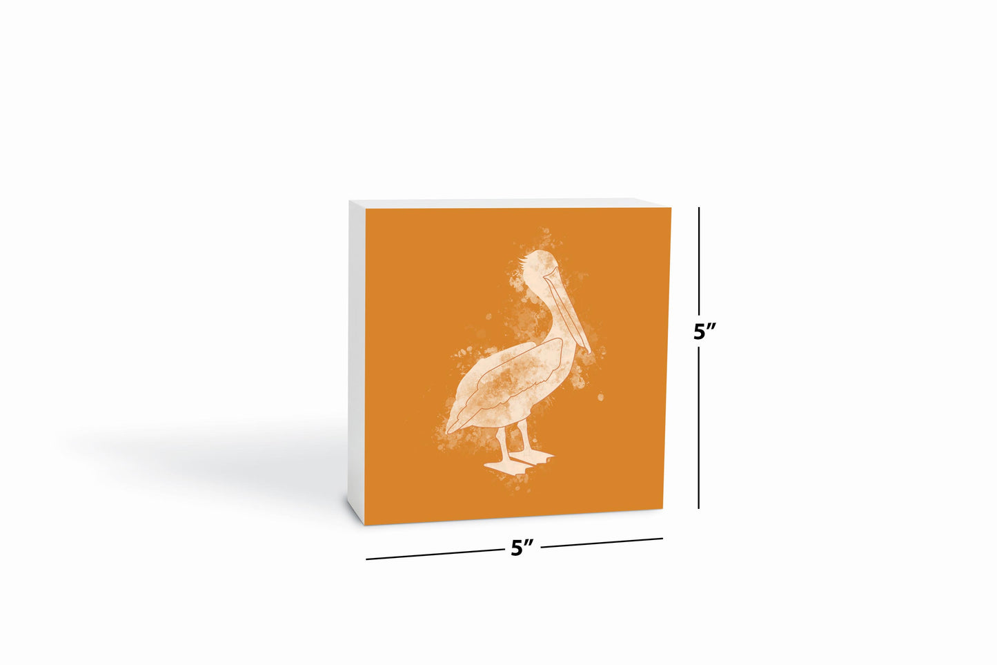 Modern Minimalist Louisiana Pelican Water Color | Wood Block | Eaches | Min 4
